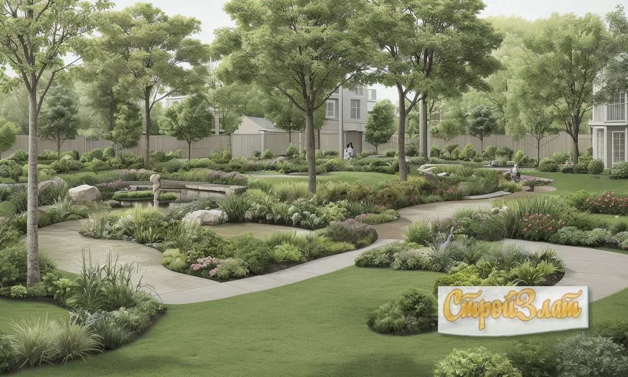 2. Перегрузка центральной части сада высокими растениями