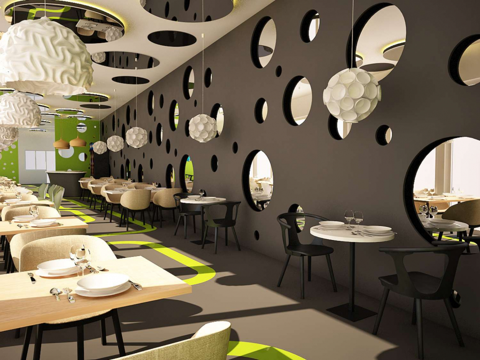 Модный дизайн интерьера для молодежного кафе: создание яркой и стильной обстановки